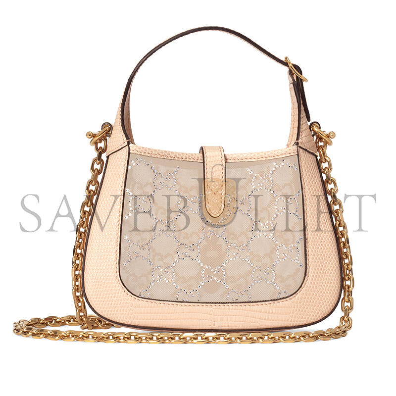 GUCCI JACKIE 1961 MINI CRYSTAL GG LIZARD BAG 677027 (19*13*3cm) GUCCI JACKIE 1961 MINI CRYSTAL GG LIZARD BAG 677027 (19*13*3cm)